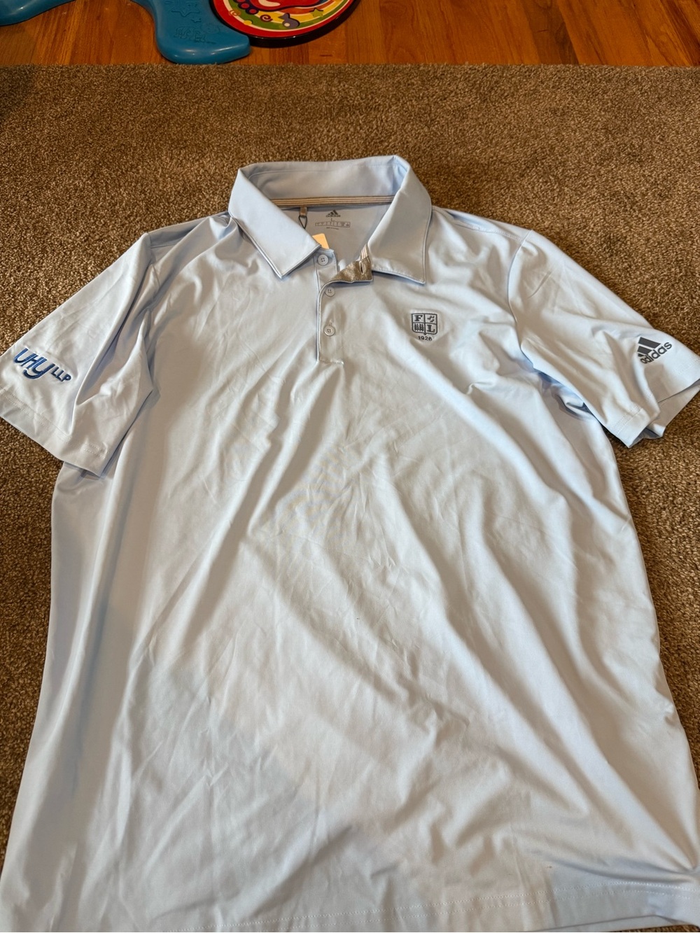 adidas Light Blue Performance Golf Polo